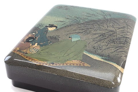 Tsugaru lacquer ware box Nanako lacquer / Ukiyo-e
