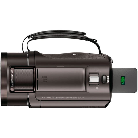 SONY FDR-AX45A TI 4K Camcorder, Handycam, 2022 Model, Bronze Brown, With Built-in 64GB Memory, 20x Optical Zoom, and Balanced Optical SteadyShot