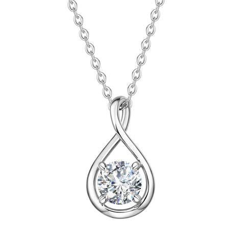 FANCIME Platinum Diamond Necklace, Ladies, 0.5 ct (0.5 ct), Lab Grown Diamond, 0.17 inch (4.4 mm) (DEF/VS), Infinity Motif, Genuine Diamond, PT950, Platinum Chain & Silver Chain, Birthday, Anniversary