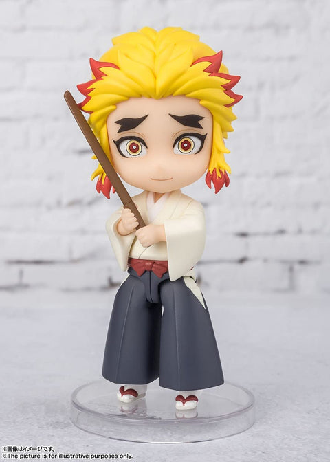 TAMASHII NATIONS Figuarts Mini Demon Slayer Senjuro Rengoku Mini Figure, Approx. 3.5 inches (90 mm), PVC/ABS, Painted Action Figure