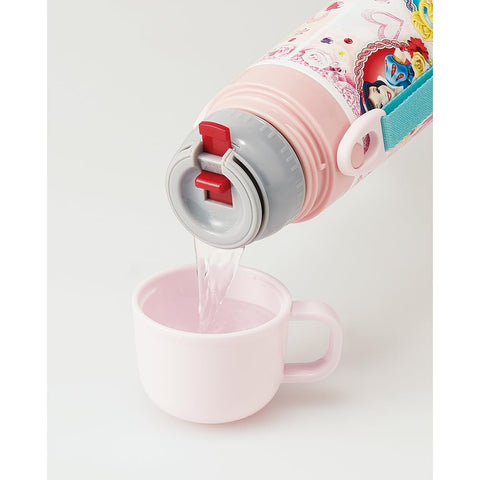 스케이터 (스케이터) 어린이용 경량 스테인리스 스틸 투웨이 워터 보틀, 430ml, 디즈니 프린세스 24, 어린이용 다이렉트 드링크 컵 (드링크 컵 포함), 스테인리스 스틸 SKDC4-A