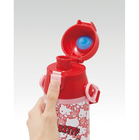 스케이터 (스케이터), 어린이용 스테인리스 물병, 다이렉트 드링크, 580ml, 헬로키티, 우시로, 산리오, 어린이용, 경량 타입, 단열 물병, 스포츠 보틀, 귀여운 어린이, 어린이, 어린이, 물병 SDC6N-A