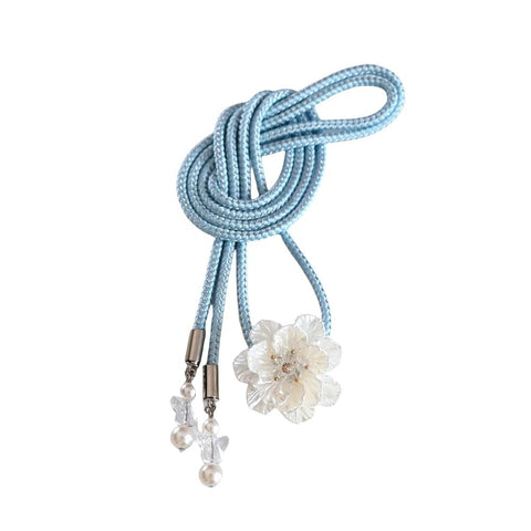 腰带 装饰绳 22色 带装饰 【白色花】女士 腰部装饰 兵儿带装饰 和服小物件 和服饰品 和服 振袖 和服 成人仪式 毕业典礼 婚礼