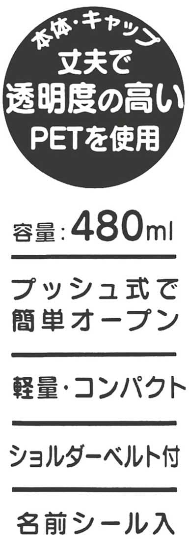 スケーター(Skater) 水筒 500ml ディズニー アナと雪の女王 23 ワンプッシュ プラスチック製 子供用 女の子 PDDR5