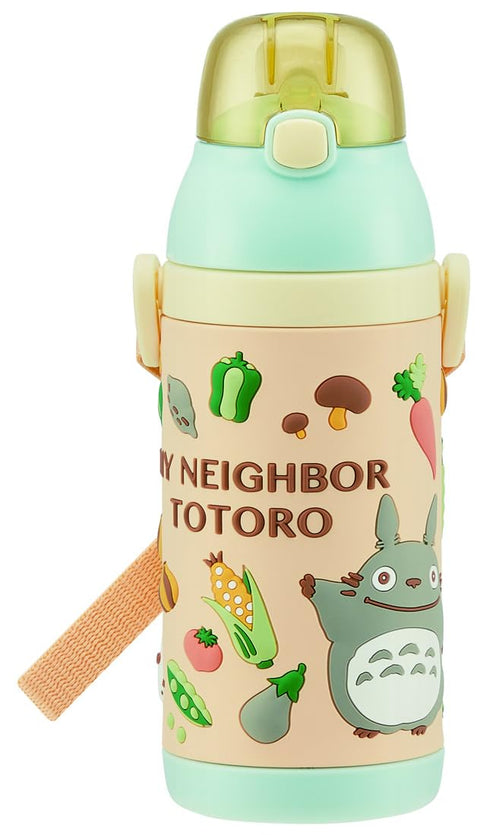 스케이터 (스케이터) 스테인리스 스틸 키즈 워터 보틀, 380ml, 스트로 드링킹 3D, 이웃집 토토로, 야사이 컬러 지브리 SSPV4