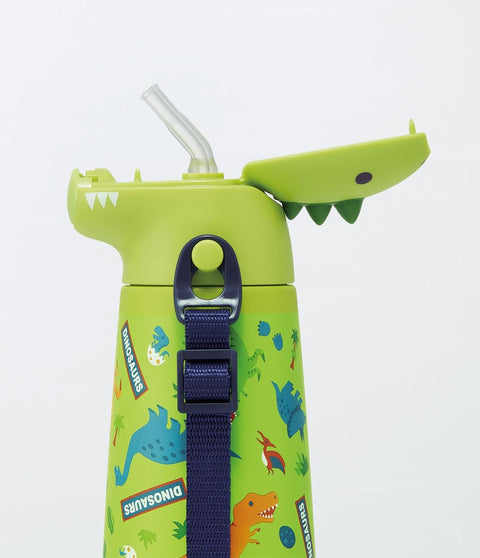 Skater SSH4D-A 3D Stainless Steel Drinking Drinking Bottle, 12.5 fl oz (370 ml), Vacuum Double Layer, For Cold Insulation, Dinosaurus