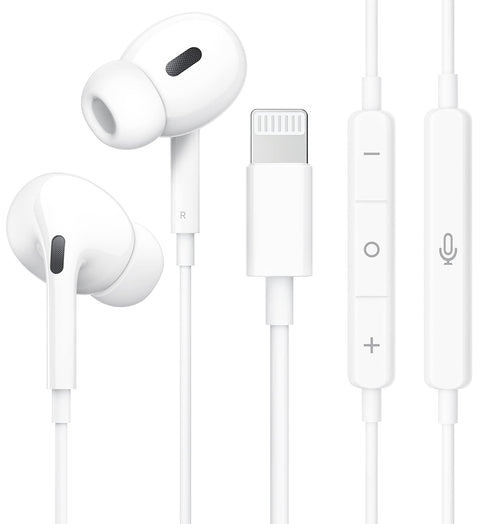 Earphones (MFI Certified) Wired 2024 Premium New Design for iPhones, Genuine HiFi Sound Quality, Calls, Earphone Microphone, Comfortable to Wear, Ergonomics, Tangleproof, Wired, No Delay, Deep Bass,