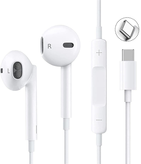 2024 Version Type C Earphones, Wired Earphones, Type C Earphones, Microphone Included, Calls, Volume Control, Noise Reduction, Uses Type C Interface, Compatible with Phone15/Pad/Xperia/Galaxy/Android,
