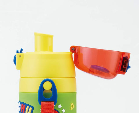 Skater SDPV5-A Children's Stainless Steel Water Bottle, Direct Drinking, 16.2 fl oz (480 ml), Pokemon, Pikachu, Kid-friendly Lightweight Type, For Boys, Cold Insulation, Pocket Monster, 3D 3D Printed