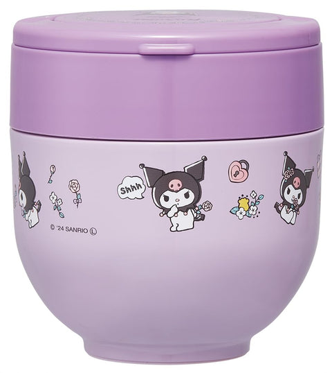 스케이터 (스케이터) 단열 덮밥 도시락 용기 540ml 접이식 손잡이 포함, 항균 산리오 쿠로미 플라워 레트로 걸 LDNO6AG67965