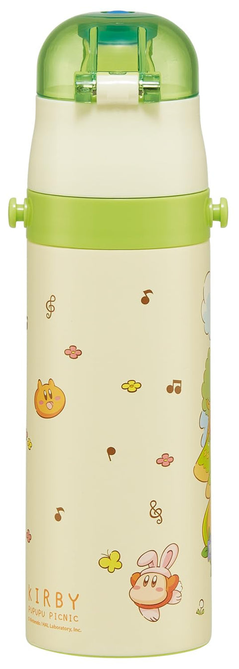 Skater SDC4 Children's Stainless Steel Water Bottle, Direct Drinking, 16.5 fl oz (470 ml), Lightweight Type, For Children, Kirby, Picnic, Cold Insulation, Sports Bottle, For Kids