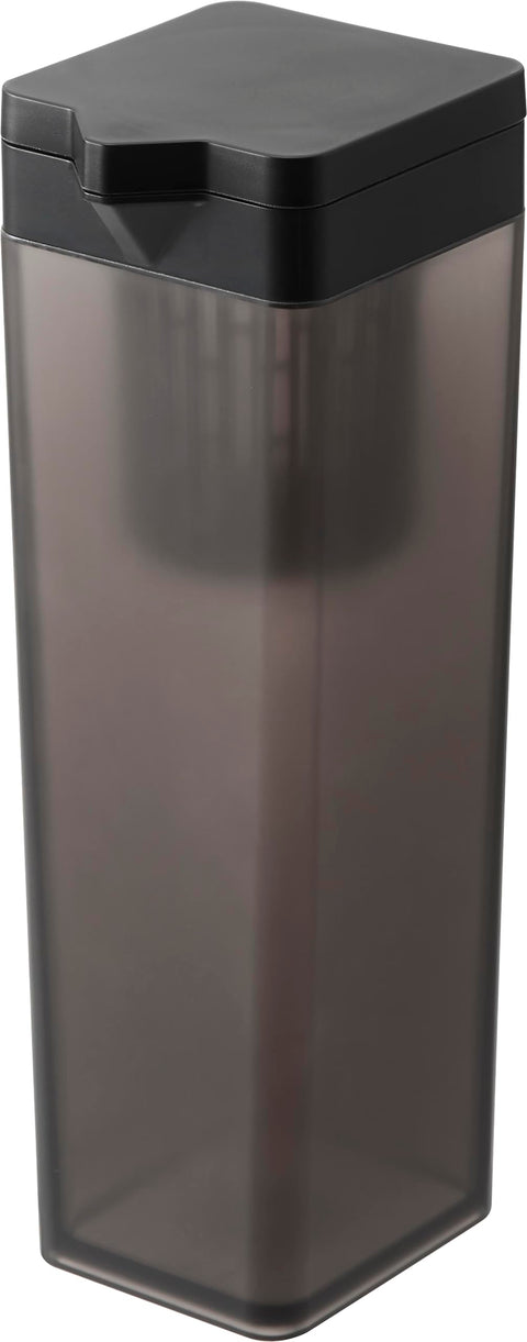 山崎實業 可倒置放 冷水壺 帶茶包 黑色 W8.5×D10×H27.2cm 塔式 tower 1.2L 可用洗碗機清洗 大麥茶壺 1750
