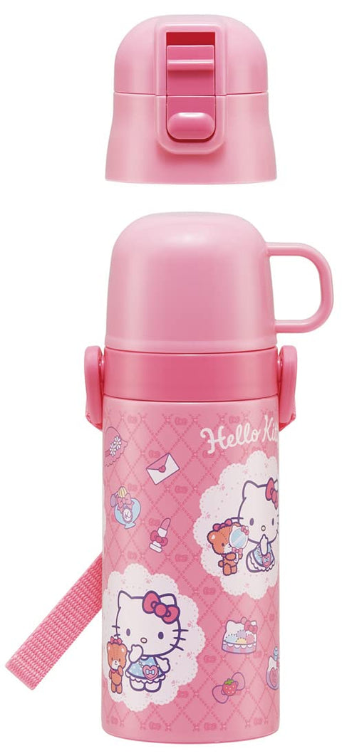 Skater 斯凱達 兩用 吸管 附杯子 不鏽鋼 兒童 水壺 350毫升 Hello Kitty 凱蒂貓 三麗鷗 女孩 SKCP3-A