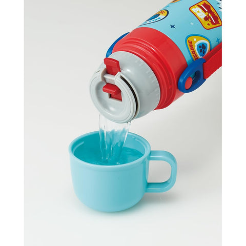 Skater SKDC4-A Children's Friendly, Lightweight, Stainless Steel, 2-Way Water Bottle, 15.2 fl oz (430 ml), Paw Patrol, 24, For Children, Direct Drinking, Cup Included, Stainless Steel