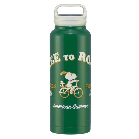 Skater STSC12-A Snoopy Insulated Stainless Steel Mug Bottle, 42.2 fl oz (1,200 ml) with Screw Handle
