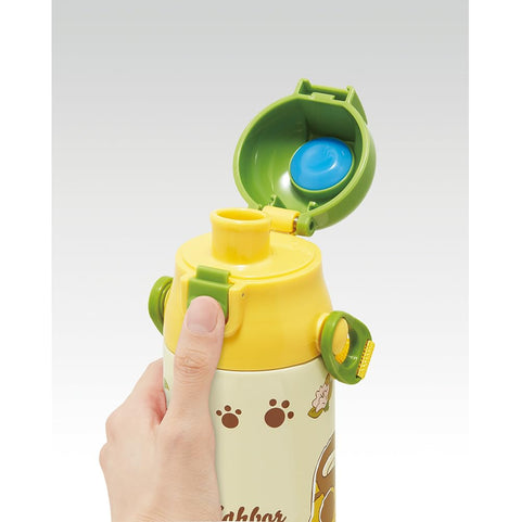 Skater SDC6N-A Children's Stainless Steel Water Bottle, Direct Drinking, 20.9 fl oz (580 ml), My Neighbor Totoro, Cat Bass, Sanrio, Children's Friendly, Lightweight, Cold Insulated, Sports Bottle,
