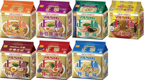 Maruchan Maruchan 正面 5 餐包 全套套装 (酱油、味增、鲜盐、猪骨酱油、日式酱油、炒荞麦面) 各1袋 共7袋