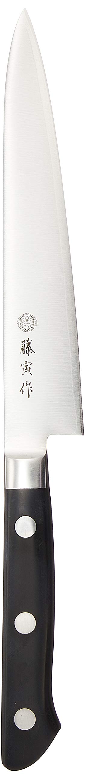 후지토라 페티 나이프, 150mm, 일본산, 코발트 합금 스틸, 양날, 과일 및 채소 껍질 벗기기 및 장식에 적합, 다용도 나이프, 육류 및 생선 요리에도 사용 가능, DP 코발트 합금 스틸, 인터럽트 베이스 포함, FU-802 실버/블랙