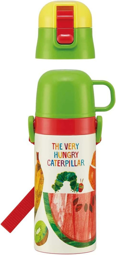 스케이터 (스케이터) 2웨이 스테인리스 스틸 아동용 물병 (빨대컵 포함), 350ml, 하라페코, 아오무시, SKCP3-A