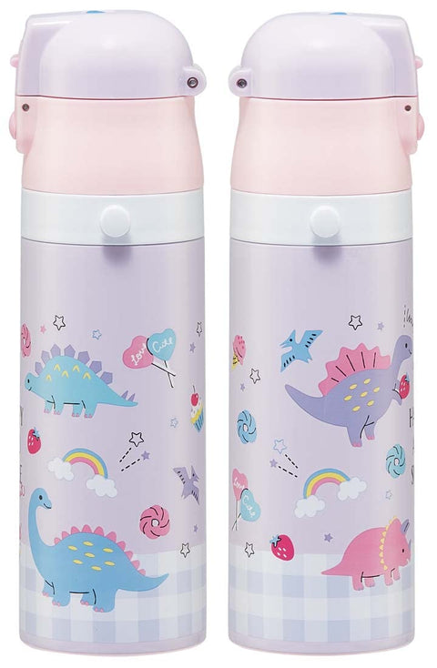스케이터 (스케이터) 어린이용 스테인리스 스틸 물병, 투웨이, 다이렉트 드링크, 470ml, 컵 드링크, 430ml, Happy & Smile Rainbow, 어린이용, 경량 타입, 여아용, 보온/보냉 물병, 스포츠용 병, 귀여운 어린이, 어린이, 어린이, 물병, SKDC4-A