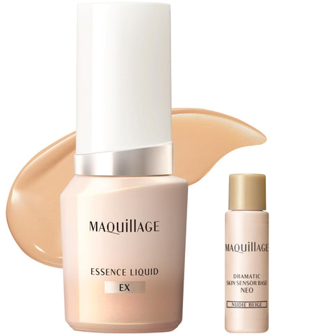 资生堂 (MAQUILLAGE) 精华液体EX 赭石30 化妆底液小型附件 24mL+8mL SPF50+ | 粉底 | 液体状 | 无香料 | 2025年型号 网络限定 毛孔遮盖 光泽 透明感 粉底美容液