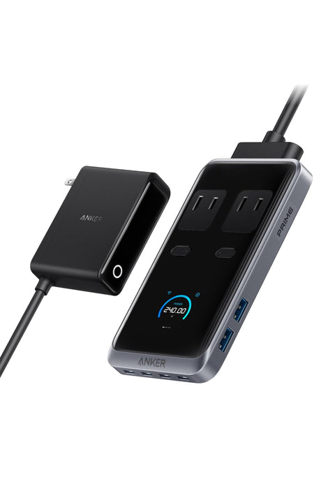 Anker Prime 充电站 (8合1，240W) 【桌面式/采用独特技术Anker GaNPrime/插电口 2口 / USB-C 4端口 / USB-A 2端口 / 符合PSE技术标准】适用于iPhone Galaxy Android智能手机 MacBook笔记本电脑各种其他设备