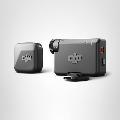 DJI Mic Mini(1 TX + 1 RX) 無線 麥克風 超輕 高品質音訊 降噪 自動限制功能 相機/iPhone/Android用針式麥克風 Vlog拍攝 串流400m傳輸