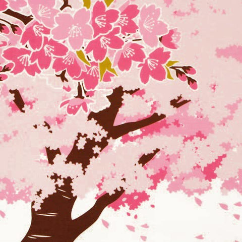 Somenoanobo Tenugui "Spilled Cherry Blossoms" 100% Cotton Tokioka, Made in Japan, 13.8 x 39.4 inches (35 x 100 cm)