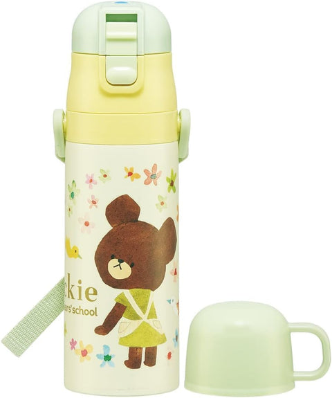 스케이터 (Skater) 어린이용 스테인리스 스틸 물병, 투웨이, 다이렉트 드링크, 470ml, 컵 드링크, 430ml, 어린이 친화적, 경량 타입, 여아용 보온/보냉 물병, 스포츠 보틀, 귀여운 어린이, 어린이, 어린이, 물병, SKDC4-A