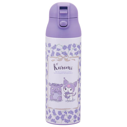 스케이터 (스케이터) 머그 보틀, 500ml, 단열 스테인리스 스틸 물병, 쿠로미 플라워 리스, 산리오 SDPC5-A