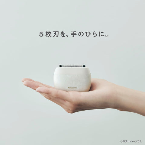 Panasonic松下 LAMDASH 掌内剃须刀 男士剃须刀 小巧 石纹型 5层刀片 大理石白 ES-PV6A-W