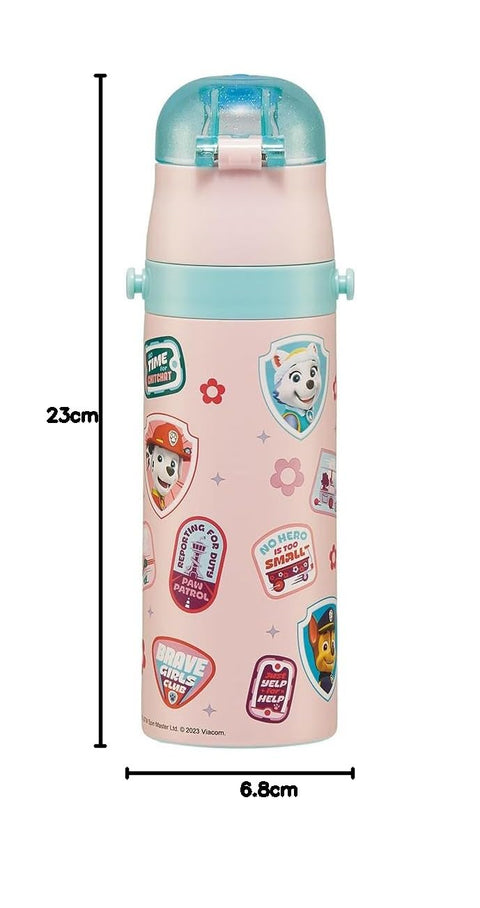 스케이터 (Skater) 어린이용 스테인리스 스틸 물병, 다이렉트 드링크, 470ml, PAW Patrol Girl, 어린이 친화적이고 가벼운 단열 물병, 스포츠 보틀, 귀여운 어린이, 어린이, 물병, 어린이, 귀여운 물병, 어린이, 물병 SDC4-A
