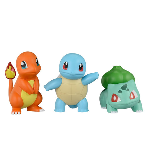 Bandai Spirits Pokemon Plamo Collection Quick!! 11+13+17, Charmander, Bulbasaur & Squirtle Set, Color-Coded Plastic Model