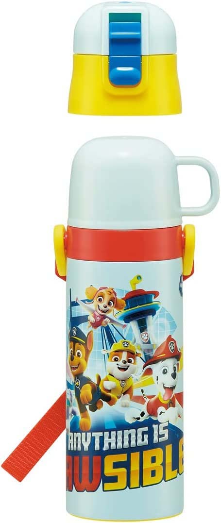 스케이터 (스케이터) 어린이용 스테인리스 스틸 물병, 투웨이, 다이렉트 드링크, 470ml, 컵 드링크, 430ml, Paw Patrol 23, 키즈 프렌들리, 경량 타입, 남아용, 보온/보냉 물병, 스포츠 보틀, 귀여운 어린이, 어린이, 어린이, 물병, SKDC4-A