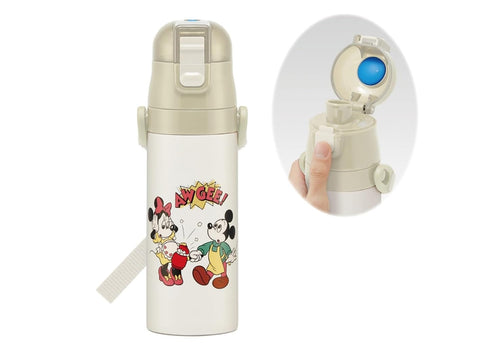 Skater SDC4-A Disney Mickey Mouse & Friends Water Bottle, Cooking 16.5 fl oz (470 ml), For Kids, Stainless Steel, Sports Bottle