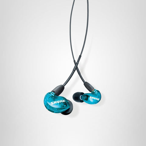 【VGP 殿堂入り金賞】SHURE シュア イヤホン 有線 SE215 SPE-A ブルー 高遮音性 ノイズキャンセリング ゲーム ゲーミング スペシャルエディション カナル型 ワイヤレス変換可(別売) MMCX リケーブル プロ仕様 低音強化 配信 音楽 オーディオリスニング レコーディング 録音 楽器 在宅勤務 リモートワーク ケーブル長116 cm 【国内正規品/メーカー保証2年】