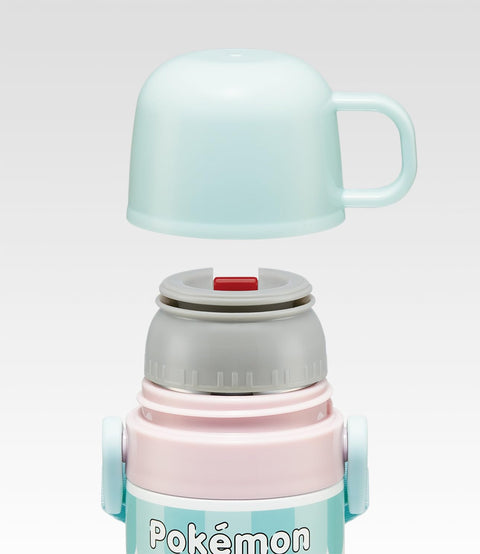 Skater SKDC4-A Children's Stainless Steel Water Bottle, 2-Way Direct Drinking, 16.5 fl oz (470 ml), Cup Drinking, 15.2 fl oz (430 ml), Lightweight Type, For Kids, Popping Up, Thermal, Cold Insulation,