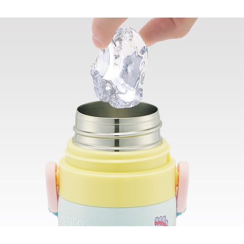 Skater SKDC4-A Children's Friendly, Lightweight, Stainless Steel, 2-Way Water Bottle, 15.2 fl oz (430 ml), Disney Ariel 24, For Kids, Direct Drinking, Cup Included, Stainless Steel