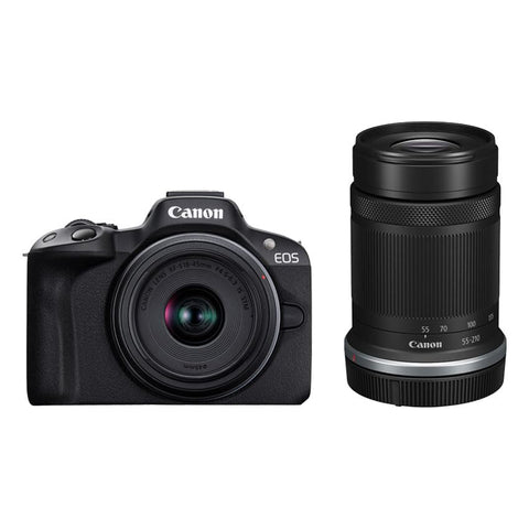 캐논 미러리스 SLR EOS R50 더블 줌 키트 (RF-S18-45+RF-S55-210) 블랙/APS-C/약 375g EOSR50BK-WZK