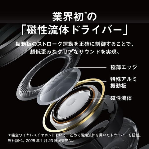 Technics Technics 無線耳機 EAH-AZ100-K 黑色 磁性流體 生物音質 藍牙 降噪 3台多點 IPX4 LDAC 對應 高分辨率音質播放 支援快速充電應用程序