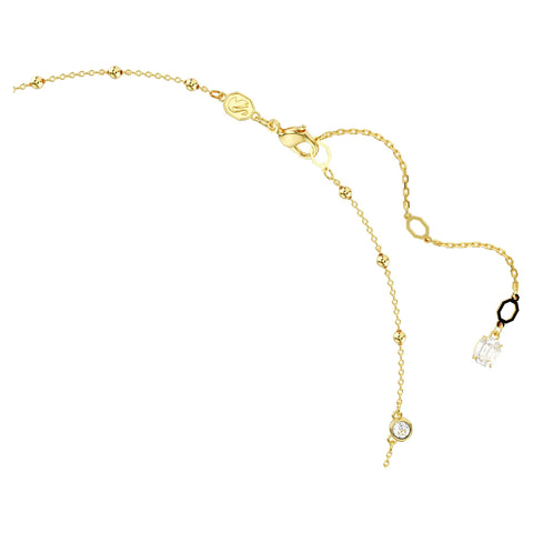[Swarovski] Imber Necklace, Round Cut, Scattered Design, White, Gold Tone Plated, Crystals, 23K Gold plated, Cubic Zirconia, Crystal
