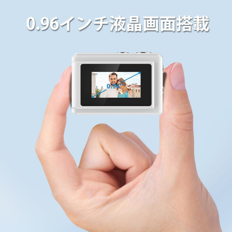 SACCONNECT miniカメラ デジタルカメラ 小型デジタルカメラ スマホに送れる 固定焦点 約100万画素 720P HD 動画 0.96インチ液晶画面 USB Type-C Android microSDカード コンパクト 軽量 初心者向け 子供 (ホワイト) SMC01-WH