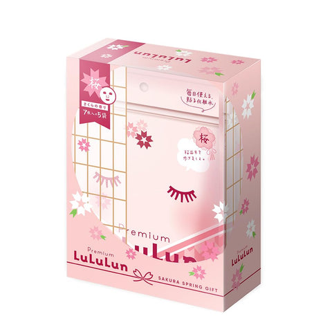 Lululun 프리미엄 체리 블라썸 (벚꽃 향) 7 매 x 5 팩 페이스 팩 페이스 팩 시트 마스크 페이스 마스크 페이스 팩