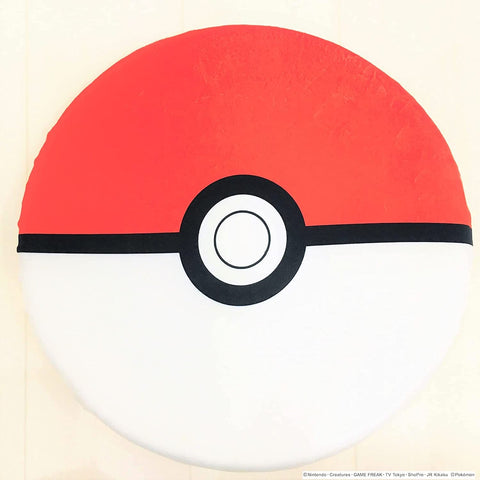 MORIPiLO 座布団 椅子 クッション ポケモン BIG モンスターボール イーブイ グッズ ぬいぐるみクッション 低反発 ブラウン 40x40x4cm まくらのモリシタ 370779