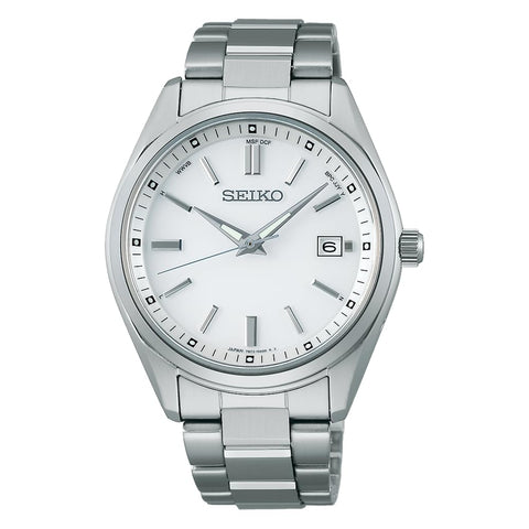 Seiko Watch, Seiko Selection Solar Radio Watch, The Standard, Men's, silver/white
