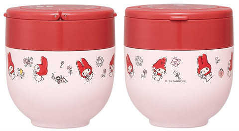 スケーター(Skater) 保温 保冷 丼ぶり ランチジャー 540ml 折りたたみハンドル付 抗菌 サンリオ マイメロディ フラワーレトロ 女の子 LDNO6AG