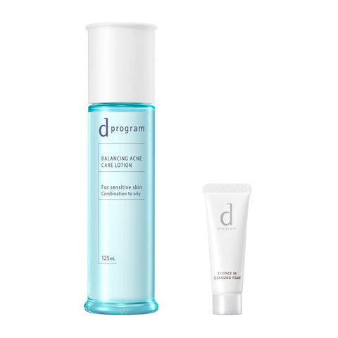 d Program (d program) Online Exclusive Kit [Quasi-drug] Balance & Acne Care Lotion EX 125mL + Facial Wash 20g Included | Toner | Milk/Lotion Type | Fragrance-Free | Focus on Delicate Moisturizing