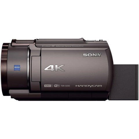 SONY(ソニー) 4K ビデオカメラ Handycam FDR-AX45A(2022年モデル) ブロンズブラウン 内蔵メモリー64GB 光学ズーム20倍 空間光学手ブレ補正 FDR-AX45A TI