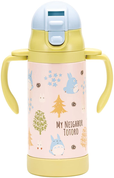 스케이터 (스케이터) 2웨이 더블 핸들 스테인리스 스틸 물병 빨대 포함, 350ml, 베이비 머그, 지블리토 토로 포레스트 STWM3N-A