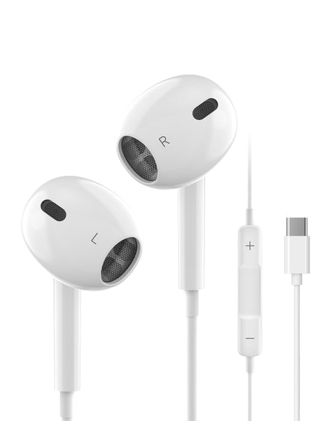 Earphones, Type C Earphones, 2025 Version Compatible with iPhone 15/16, Wired HiFi Noise Cancelling, Deep Bass, Calls, Clear Calls, Adjustable Volume, Comfortable Wearing, Ergonomic Tangle Resistant